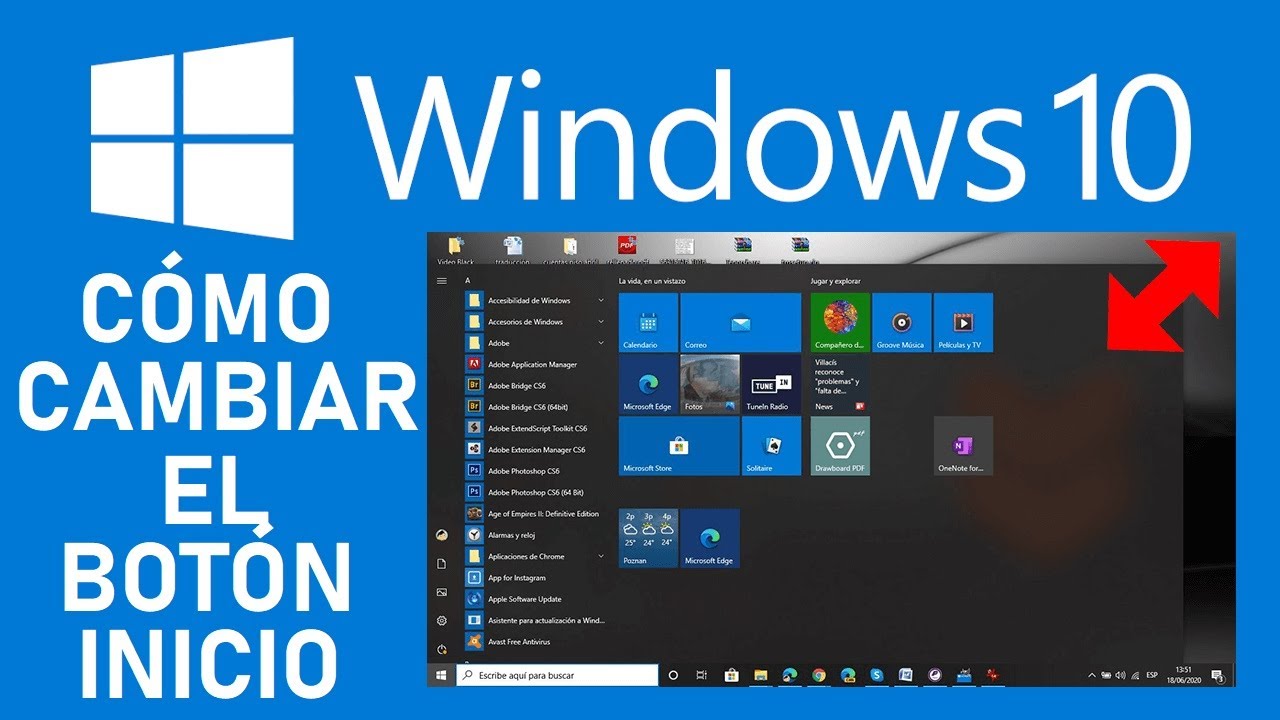 Cómo CAMBIAR el BOTÓN DE INICIO de WINDOWS 10 - YouTube