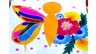 How to paint a butterfly ?? || #easy painting || #febric Painting on clothe  || #trending