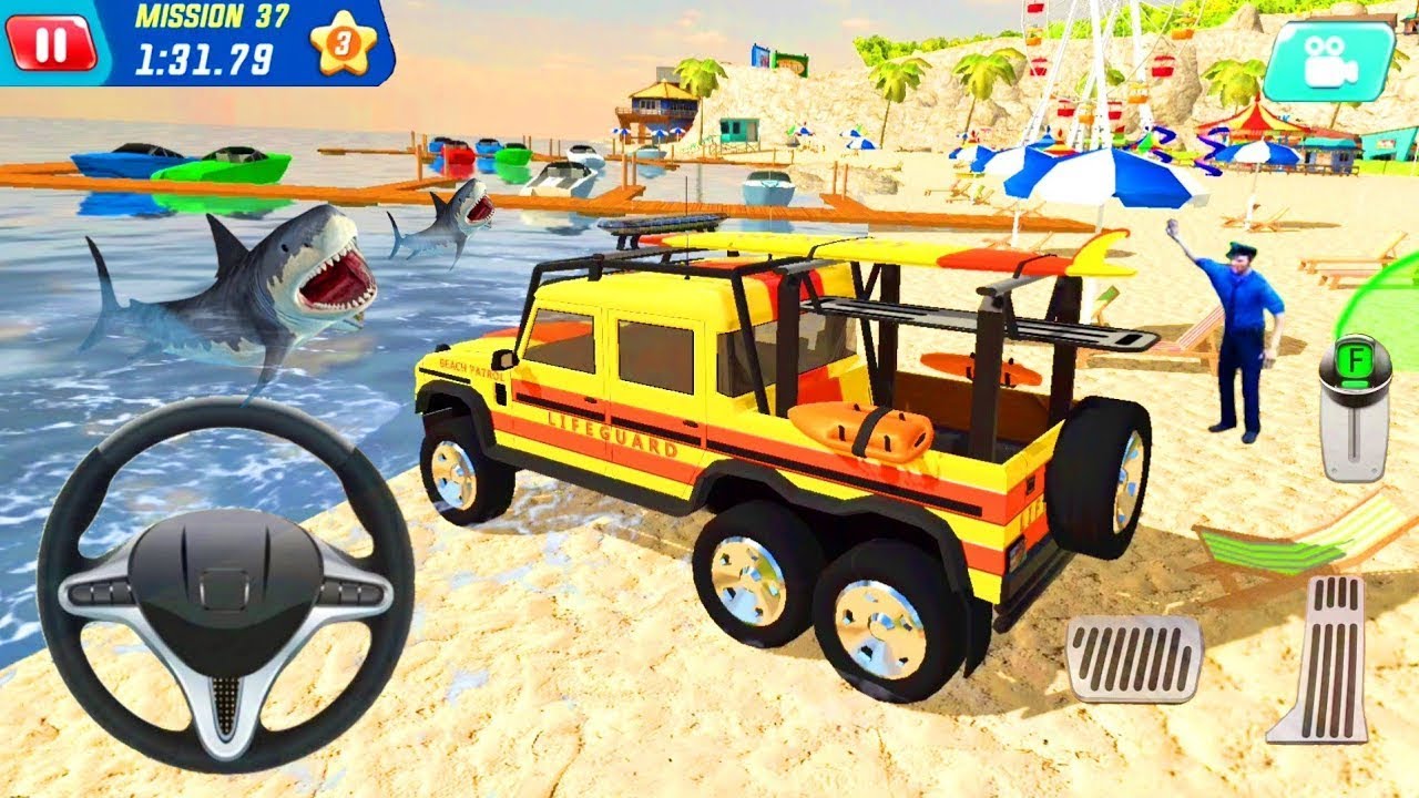 Emergency Car Driving Games #1 Coast Guard Beach Rescue Team - Gameplay ...