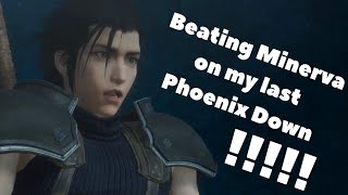 Beating Minerva on my last Pheonix Down!!! Final Fantasy VII Crisis Core Reunion PS5
