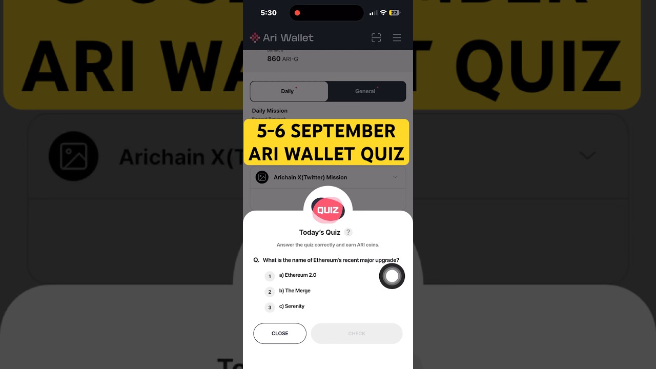05 September Ari Wallet Quiz Answer | Ari Wallet Quiz Today | Ari Wallet Today Quiz Answer |