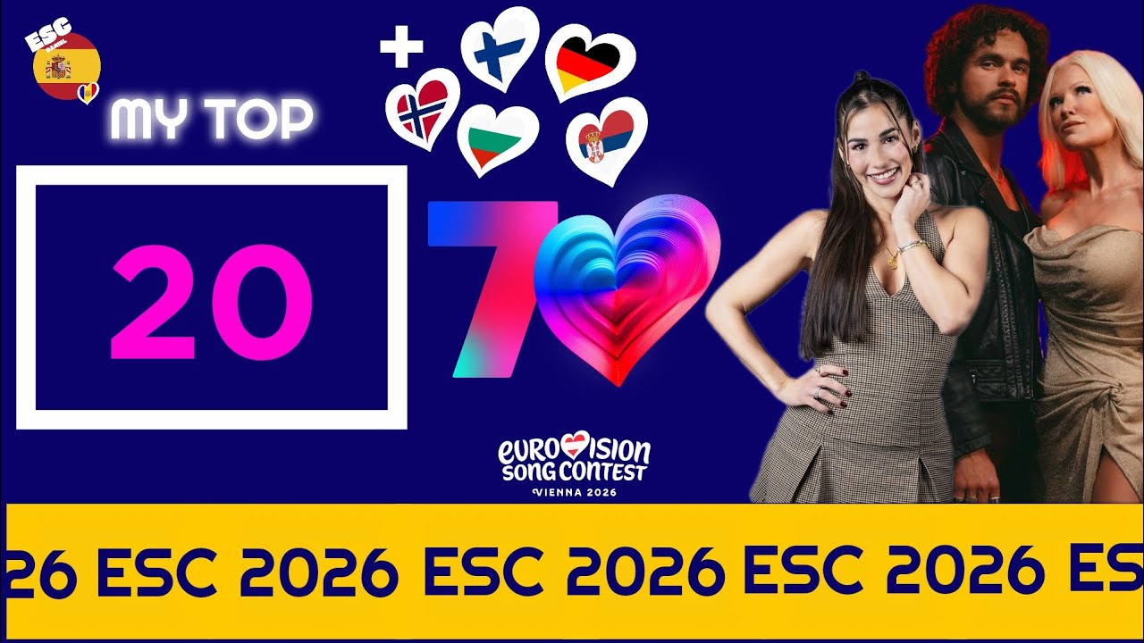 My TOP 20 (so far) of ESC 2026 (+🇳🇴🇧🇬🇫🇮🇩🇪🇷🇸)