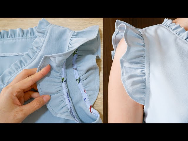 How To Sew Ruffle Sleeve Neatly  Sleeve Sewing Technique For