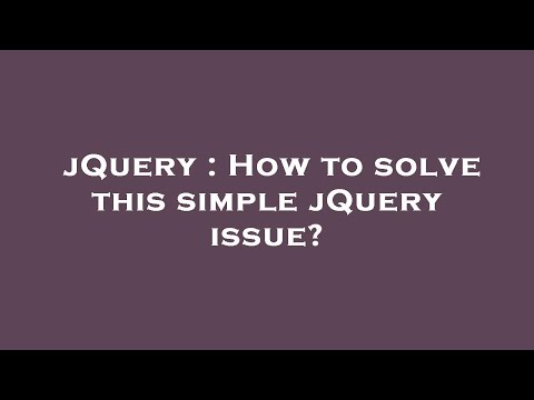 jQuery : How
