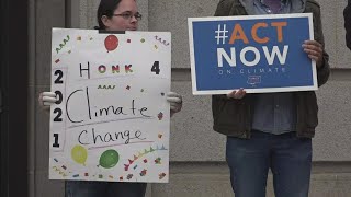 Local students & activists gather for rally outside Congressman Jared Golden's office