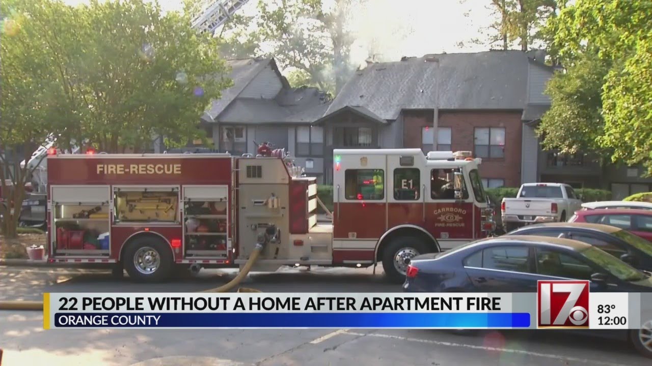 22 people lose their home in Carrboro apartment complex fire, officials