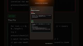 Java Exceptions: Off-by-One in Batch Split Corrupted 2.4M Records #Shorts