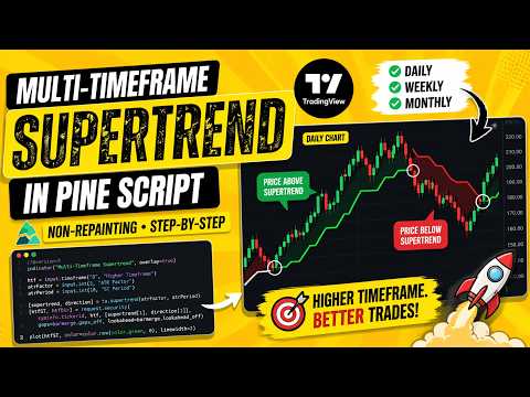 TRADINGVIEW--PINE SCRIPT : MULTI TIME-FRAME SUPER TREND || TUTORIAL.