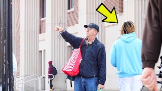 Walking Away Mid- Conversation On College Campus