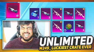 MY MOST LUCKIEST CRATE OPENING - NEW M249 CRATE - PUBG MOBILE - FM RADIO GAMING