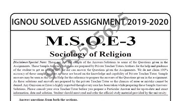 MSOE-3 Solved Assignment 2019-20