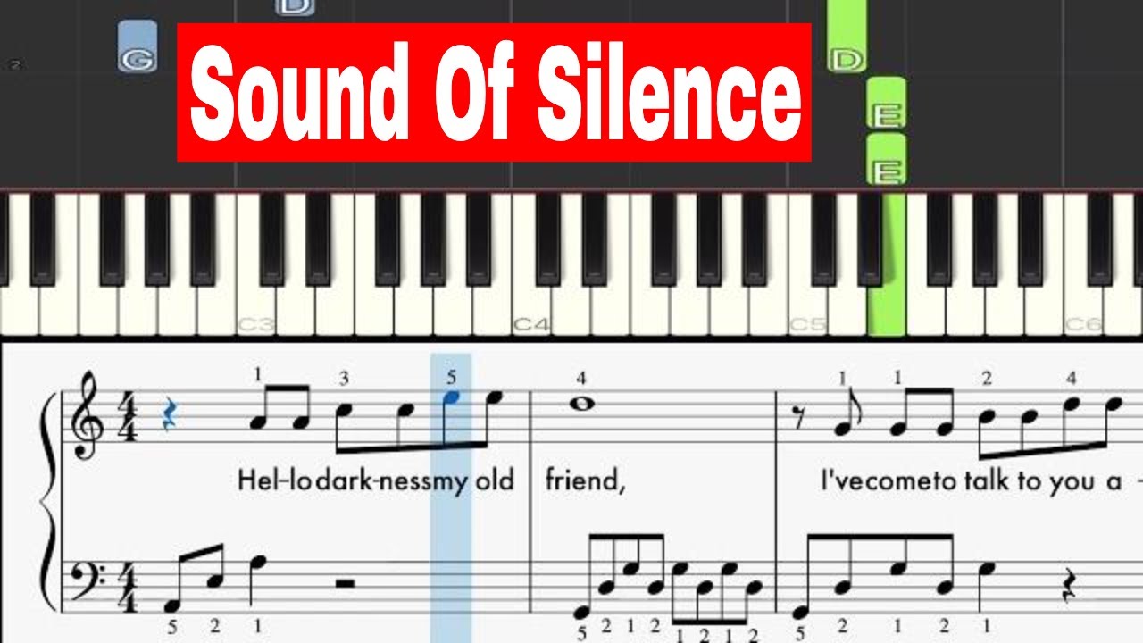 The Sound Of Silence - EASY PIANO TUTORIAL (slow) - YouTube