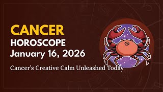 Daily CANCER Horoscope (January 16, 2026) ♋️ 🌟 Cancer’s Creative Calm Unleashed Today