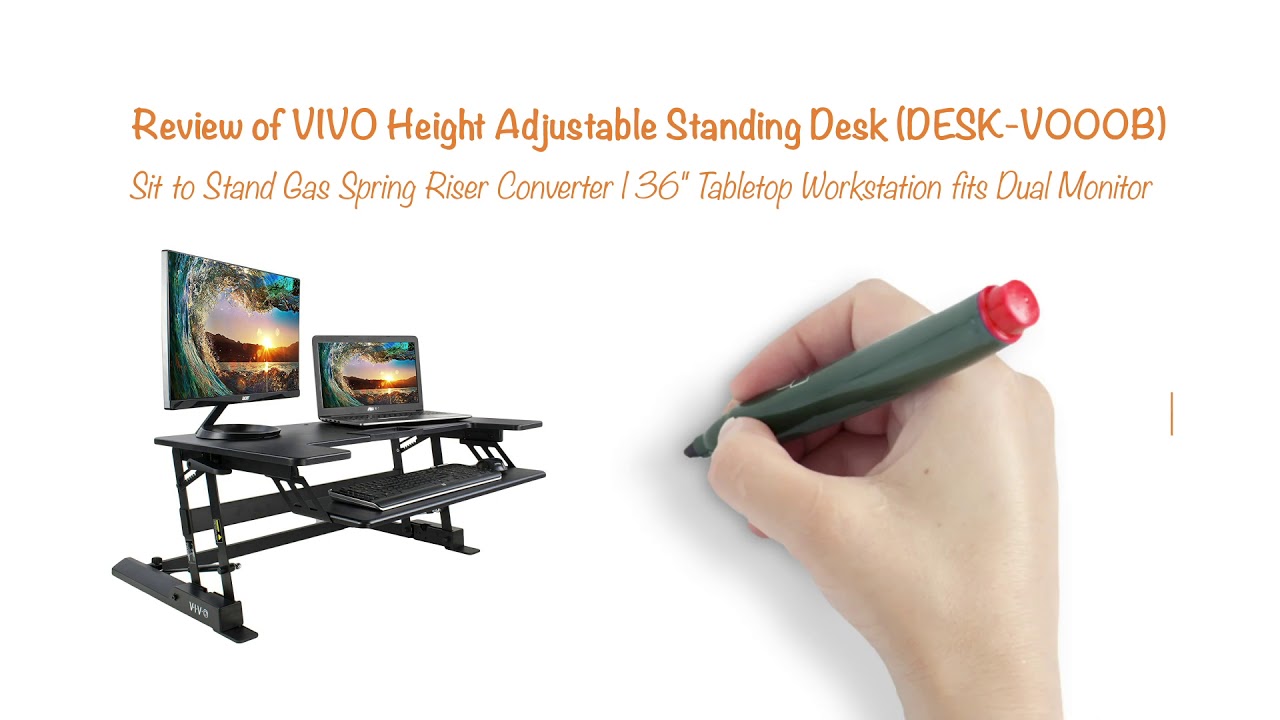 Review of VIVO Height Adjustable Standing Desk YouTube