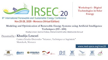 604 - Modeling and Optimization of Renewable Energy Systems using Artificial Intelligence Techniques