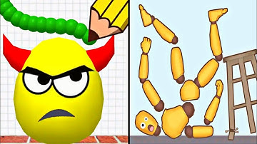 Draw To Smash vs Kick & Break: Ragdoll | Smash Hit Game | Funny Brain Puzzle | ASMR Gameplay