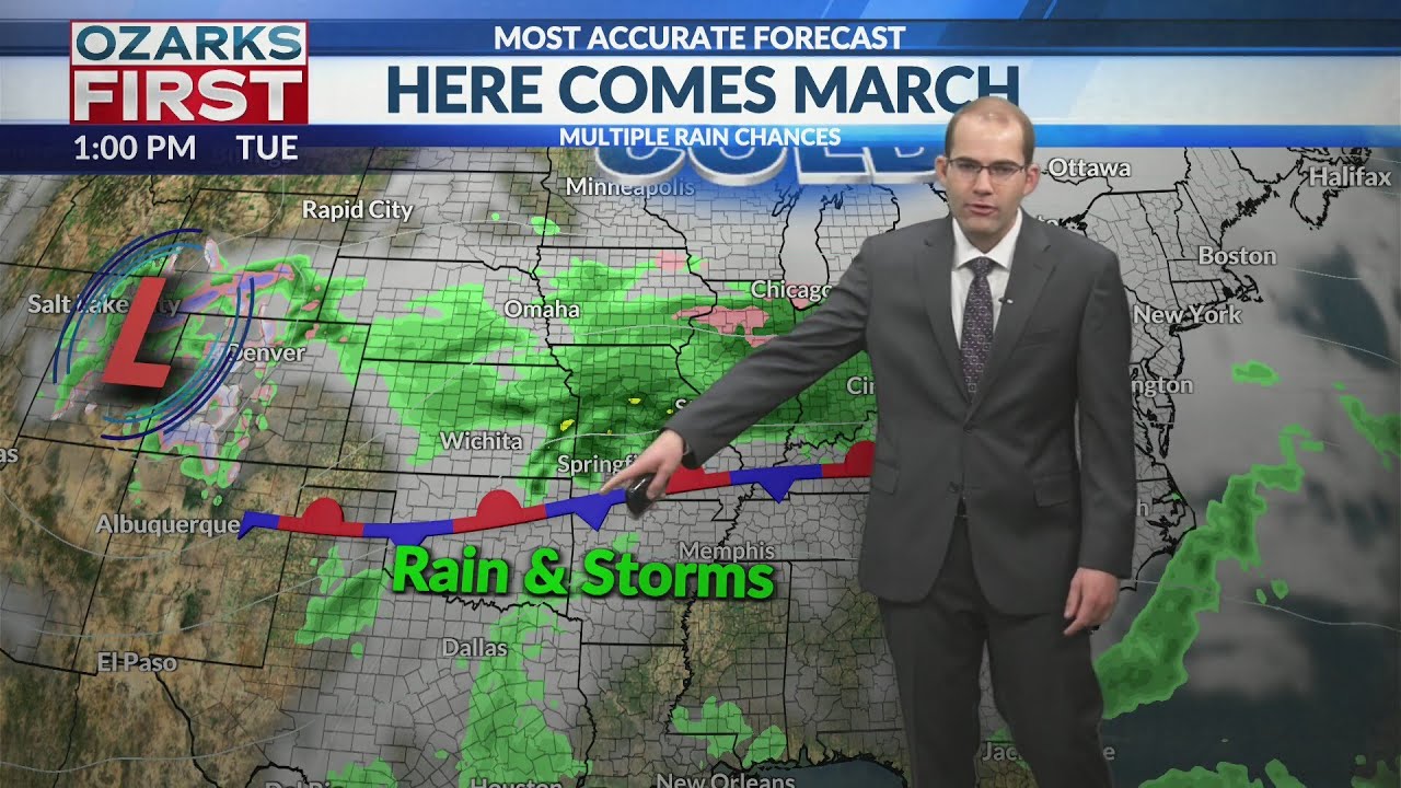 February ends sunny & warm, March begins wet & cool