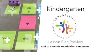 Math Lesson Plan | Add to 5 turning words to addition sentences