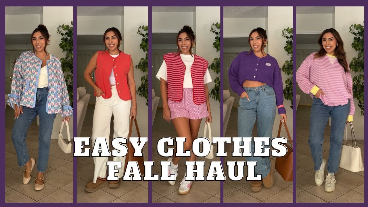 FALL 2025 EASY CLOTHES USA TRY ON HAUL | COLORFUL CASUAL STYLE | TRANSITIONAL OUTFITS | OUTERWEAR