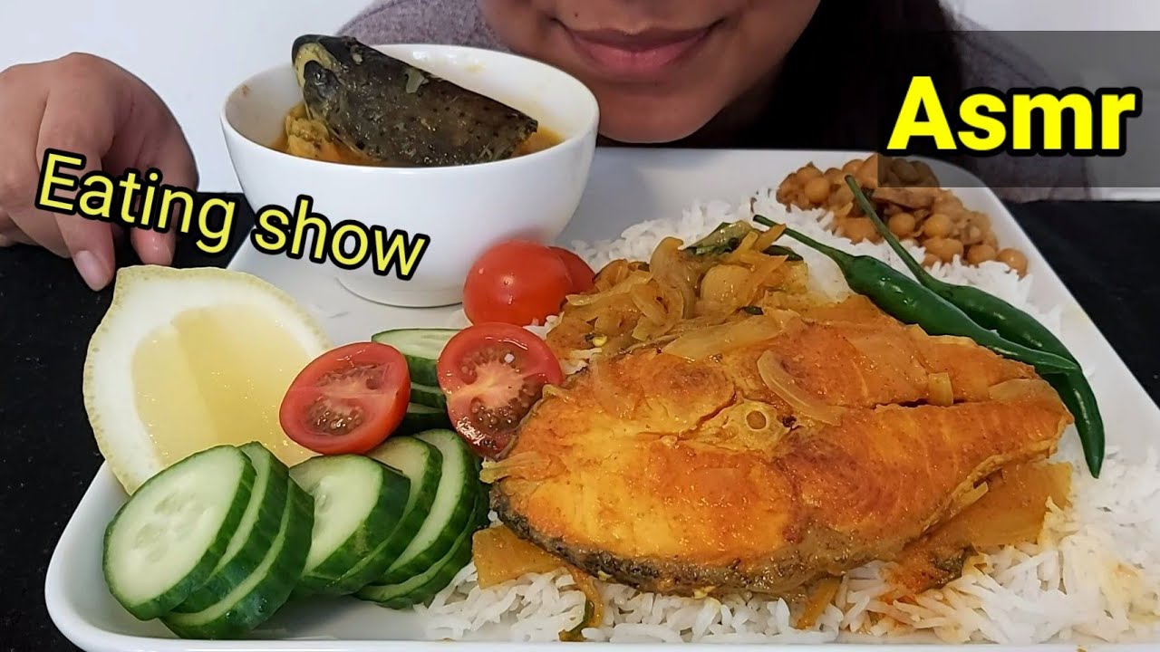 Asmr/eating basmati rice and fish curry 😋 YouTube