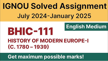 IGNOU BHIC 111 Solved Assignment 2024-25 PDF Download | English Medium | Vidyamojo