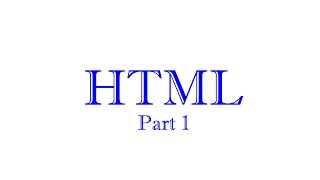 HTML-Part 1
