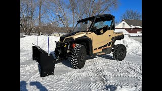 2021 Polaris General XP Plowing Snow With 72in KFI Pro Poly Plow