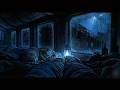 Heavy Rain Sounds in a Cozy Train Cabin (No Ads) 🚂 | Dark Screen Sleep Ambience for Relaxation