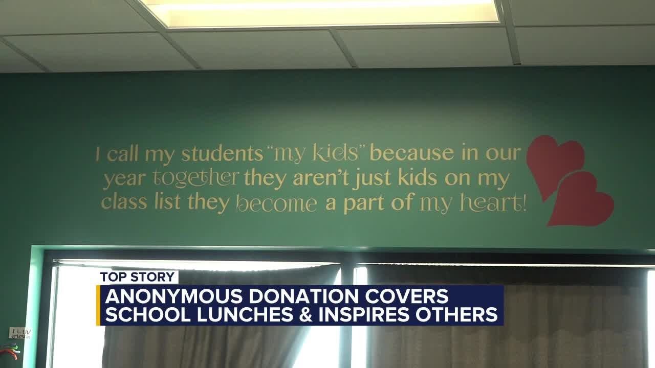 Anonymous donation covers school lunches and inspires others