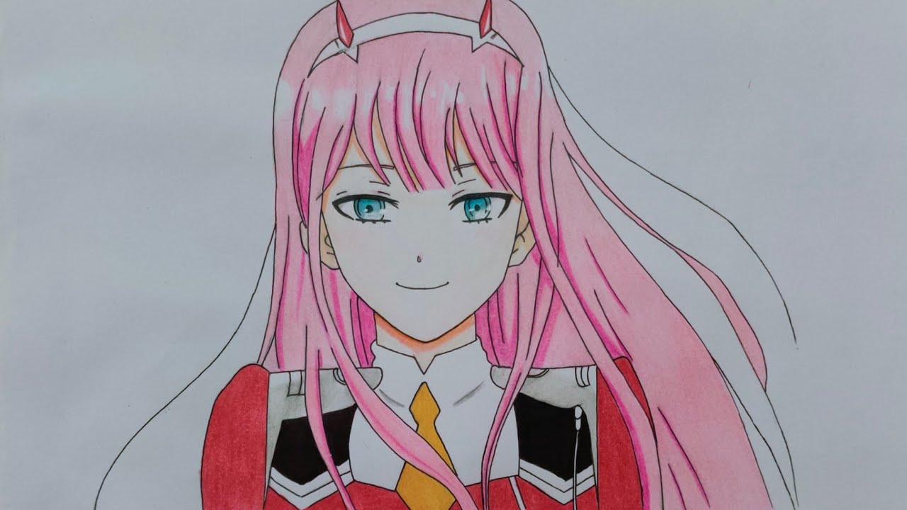 How to draw Zero Two [Darling in the franxx] | How to draw and colour ...