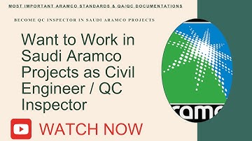 Most Important Aramco Standard & QA/QC Documentations   Want to Join Armco projects  as an Engineer