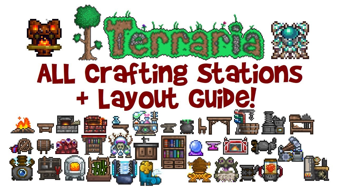 ALL Terraria Crafting Stations & Layout Guide! (Including Best Crafting Station SetupRoomHouse)