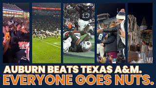Auburn Beats Texas A&M.  Everyone Goes Nuts. ( Epic Reactions to Epic Overtime Victory.)