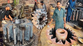 Process Of Manufacturing Largest pinion Gear || How Are Made The Big Wheel Gear