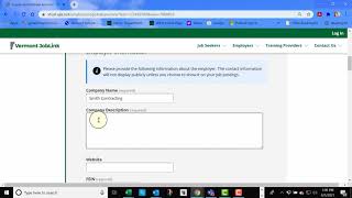Employer Registration - Vermont JobLink
