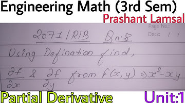 Using Defination method |2071R/B |Engineering Math|Prashant YT|CTEVT|Unit:1 Partial Derivative|