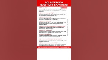 SQL Interview Questions and Answers