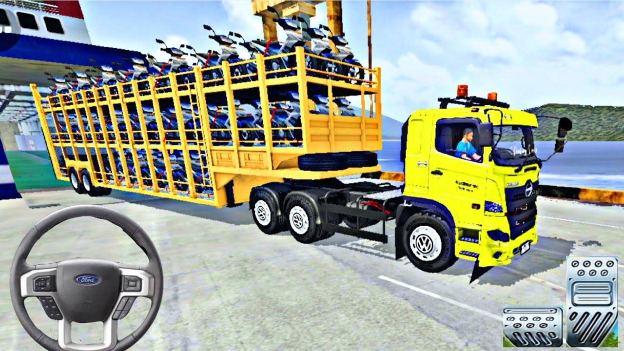 💥Hino 500  truck trailer transport bike  in bus simulator indonesia  #Hino500dumptruck| rokygamer2.1