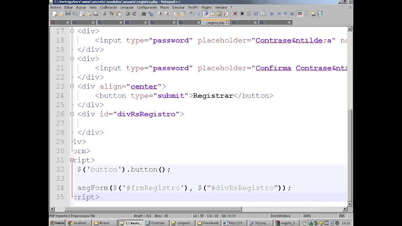 login facil con php (asgphp) - YouTube