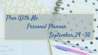 Plan With Me// Personal Planner - September 24 - 30