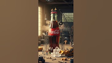 MiniWorld Creations: mini workers are producing Coca Cola drinks