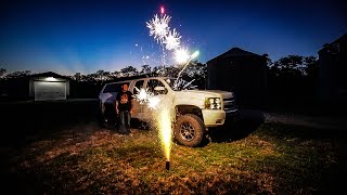 Lighting Fireworks For The Fourth Of July