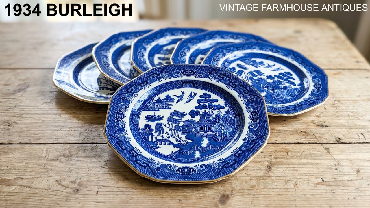 Burgess & Leigh Burleigh Ware Blue and White Willow China 10.25