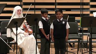 3rd Grade Boys Recite Poem, The Holy Catholic Church. Queen of All Saints Academy Commencement.