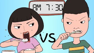 [Dongchoong Hacho] Get a breakfast first vs Brush teeth first after getting up from bed