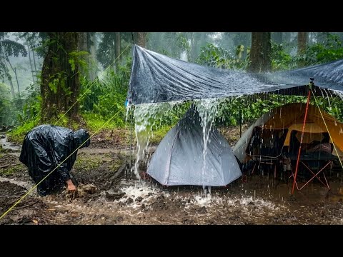 Super Long Heavy Rain with Thunderstorm‼️ 3 Days Camping in Heavy Rain with Thunderstorms‼️ ASMR