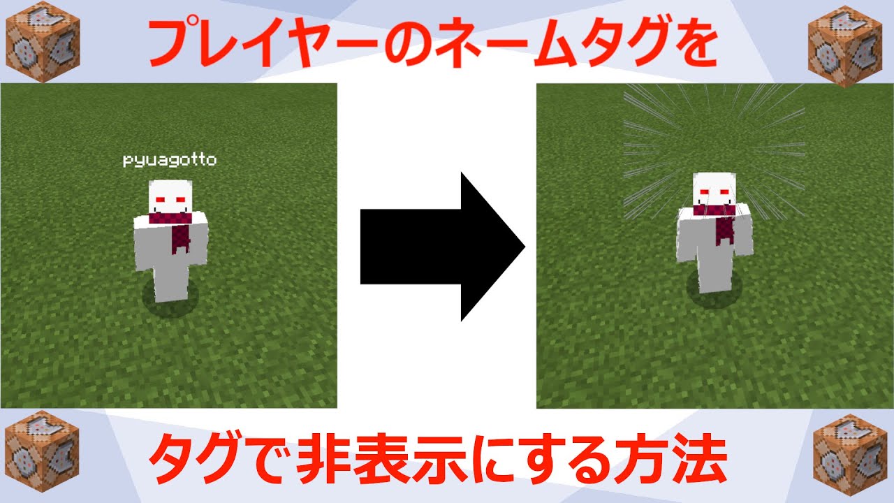 マイクラ統合版 ネームタグを コマンドで非表示にする方法 Addon アドオン Youtube