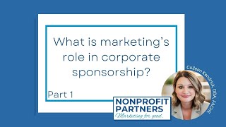 What is Marketing's Role in Corporate Sponsorship?  Part 1
