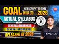 Actual syllabus for CIL MT General Awareness/knowledge Non-technical 2025