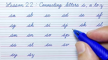 Cursive writing for beginners Lesson 22 | Connecting letters s, a to z |Cursive handwriting practice